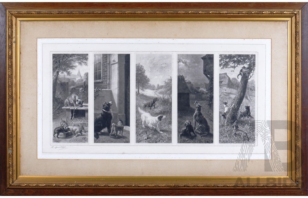 Five Antique Prints by Heinrich Sperling (1844-1924, German)