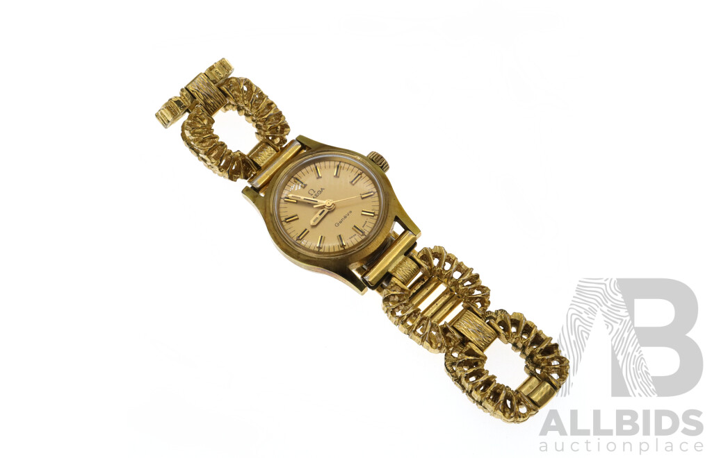 Omega Geneve Vintage Stainless Stell Gold Plated Ladies Watch