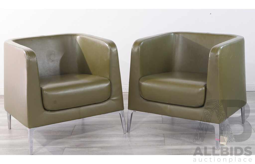 Pair of Green Segis Alphabet Delta Chairs
