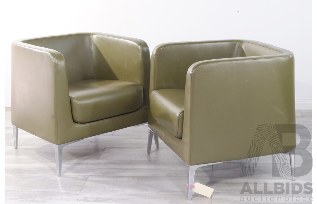 Pair of Green Segis Alphabet Delta Chairs