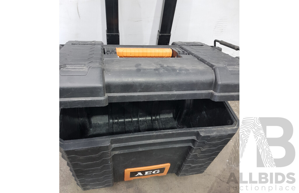 AEG Quickstack Modular Three Piece Mobile Tool Storage System Kit