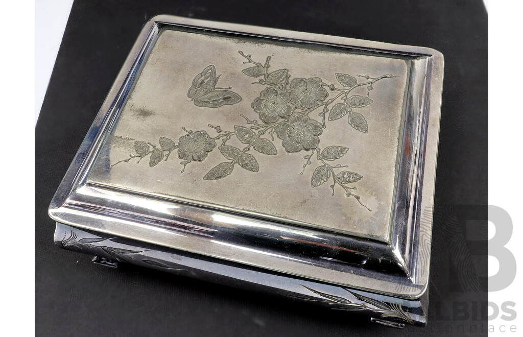Vintage Silver Plate Jewellery Box by Dixon and Sons, for a Saunders Jewellers, Sydney
