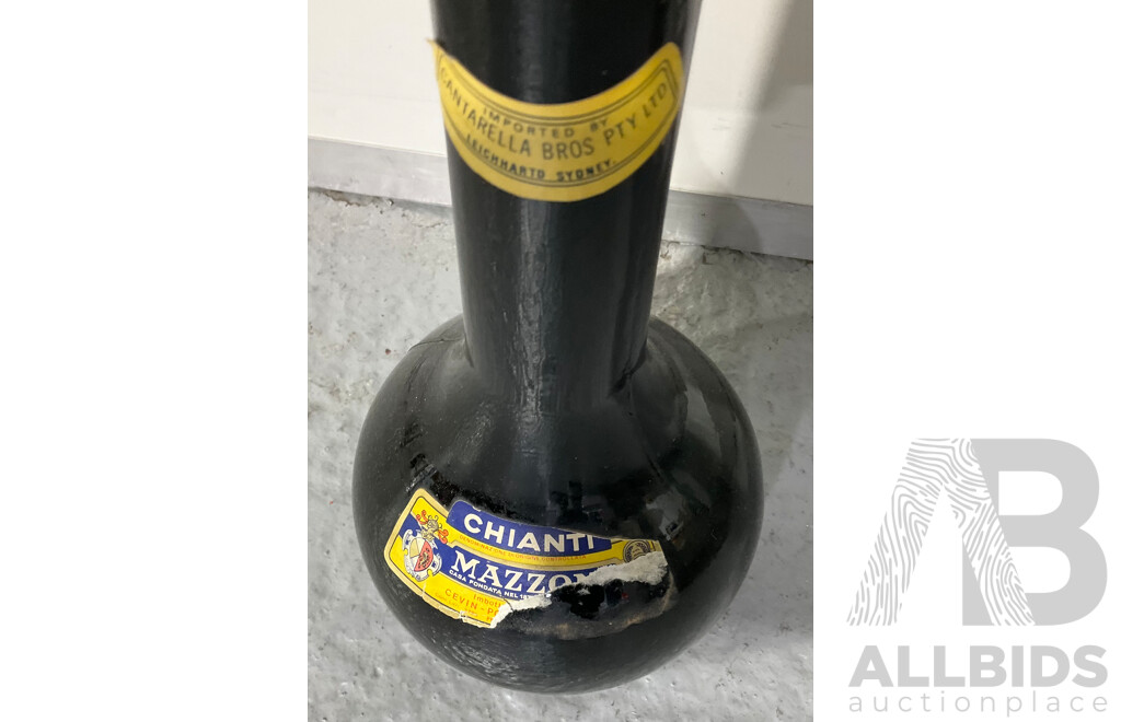 Vintage Italian Chianti Mazzoni Long Neck Wine Bottle, Unopened