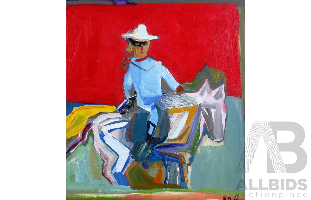 Nicholas Osmond (Australian, Contemporary), The Lone Ranger Riding Into Tupelo, Oil on Canvas