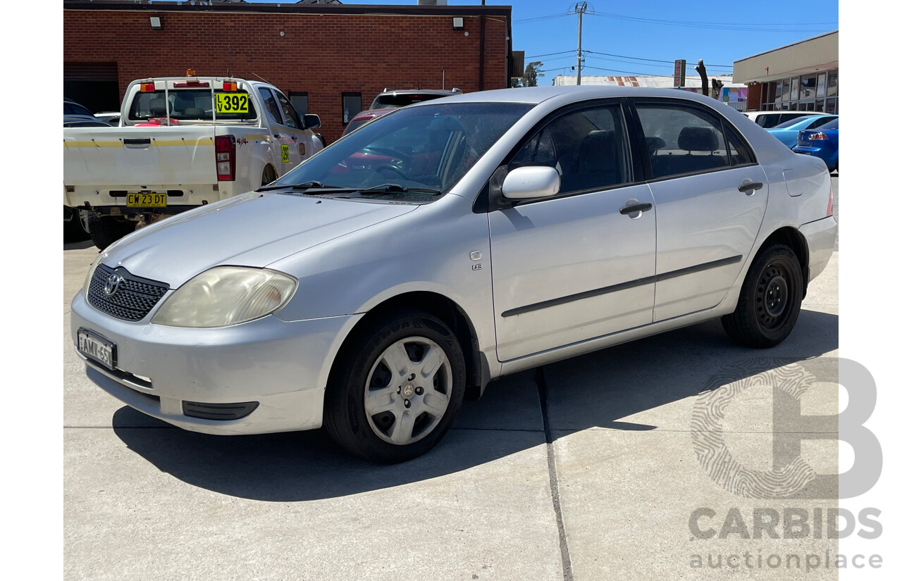 9/2002 Toyota Corolla Ascent ZZE122R 4d Sedan Silver 1.8L