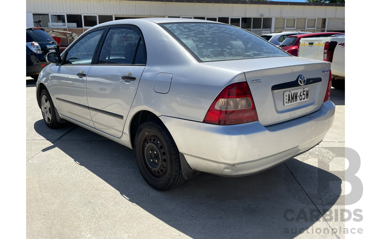 9/2002 Toyota Corolla Ascent ZZE122R 4d Sedan Silver 1.8L