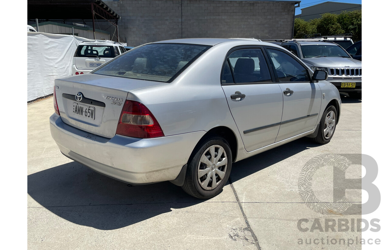 9/2002 Toyota Corolla Ascent ZZE122R 4d Sedan Silver 1.8L