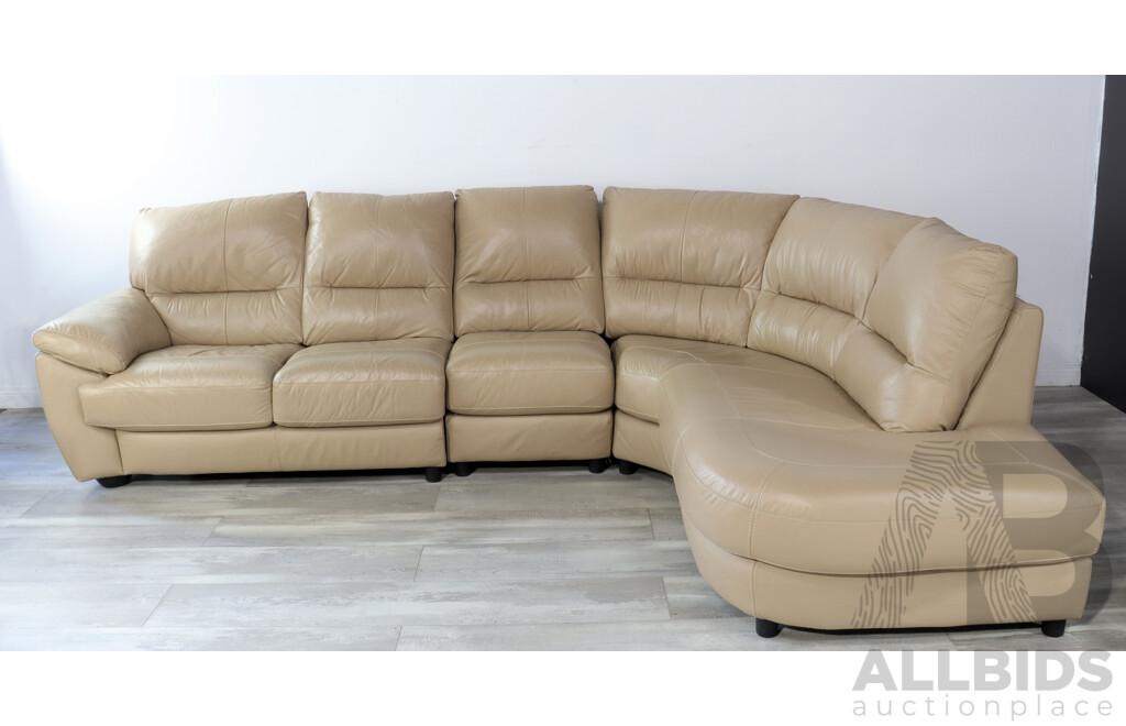 Tan Leather Modular Lounge by Leather World