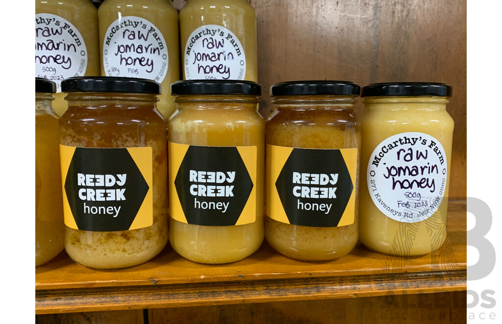Assorted Honey Including Ready Creek Honey & Raw Jomarin Honey ORP $400