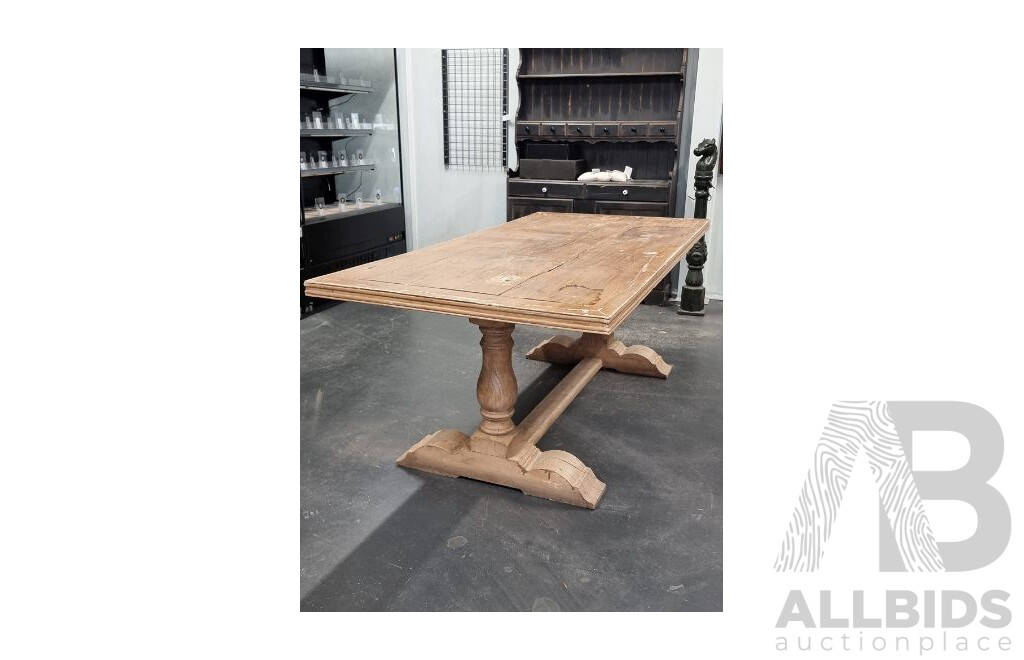 Raw Finish Hardwood Dining Table