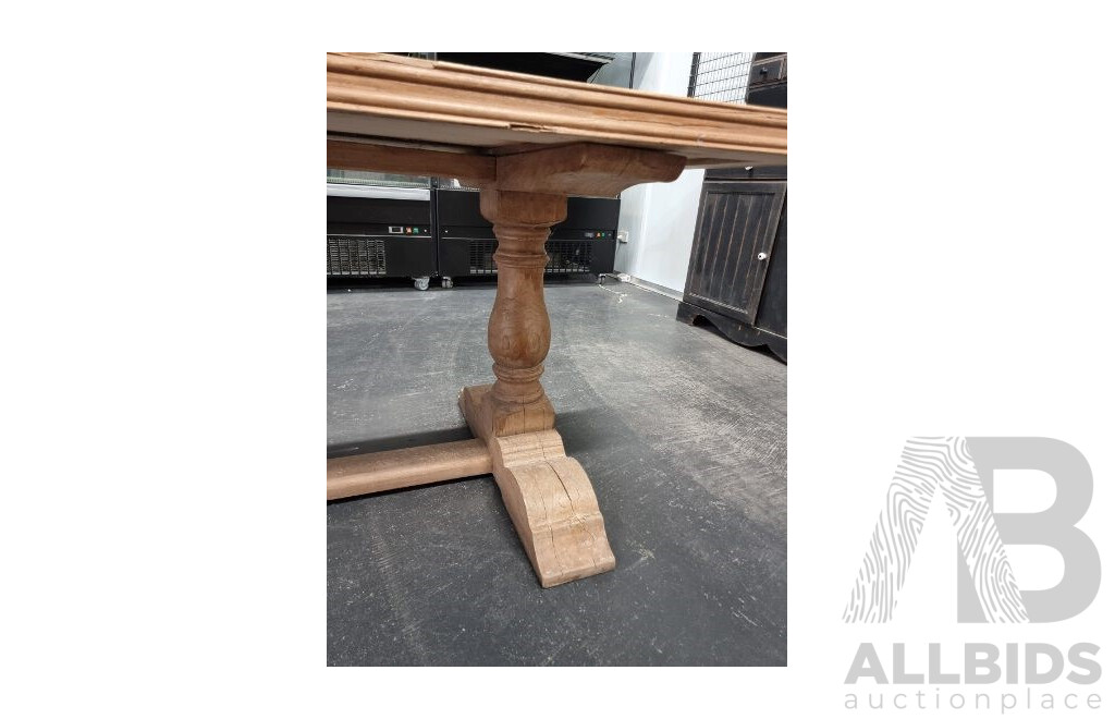 Raw Finish Hardwood Dining Table