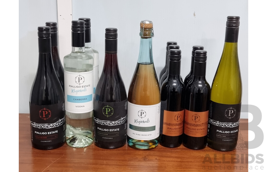 Variety of Pialligo Estate's Wine and Vodka - ORP $310