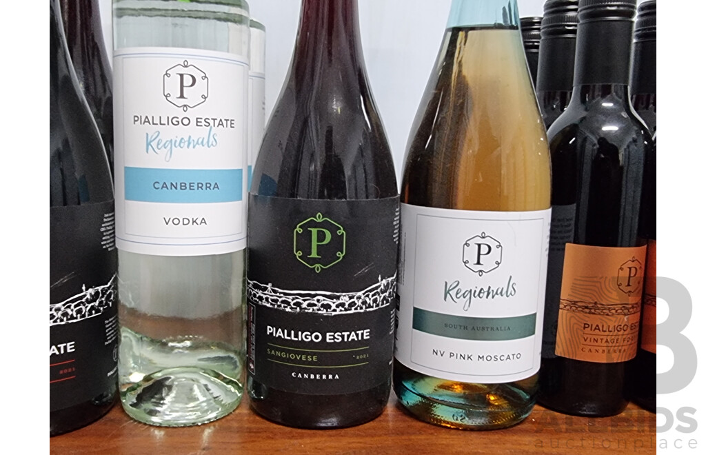 Variety of Pialligo Estate's Wine and Vodka - ORP $310