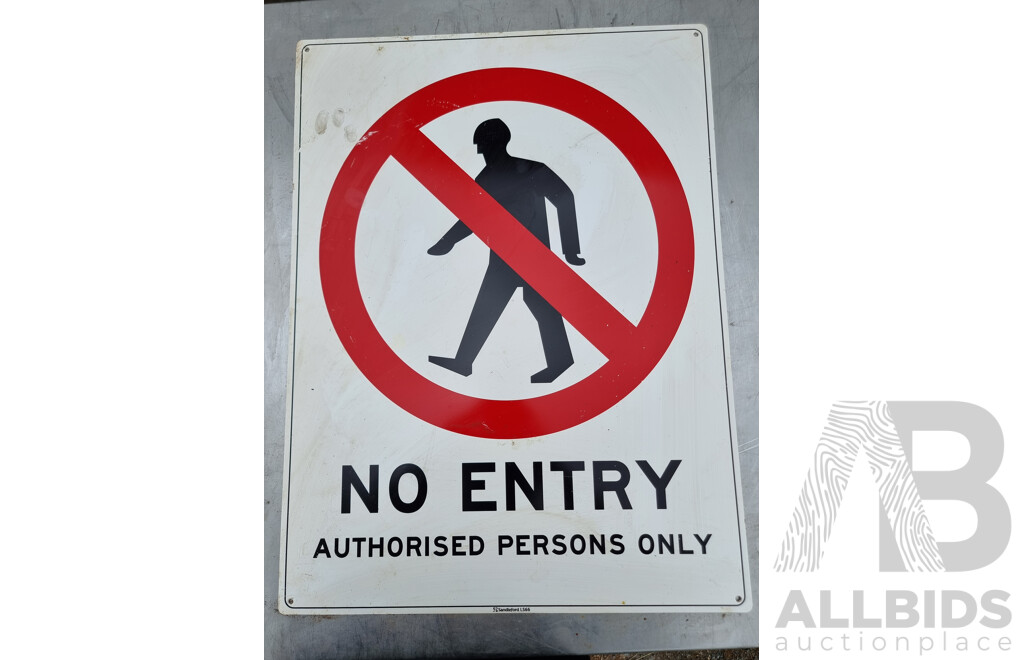 Assorted Safety Signs and Pair of Traffic Cones