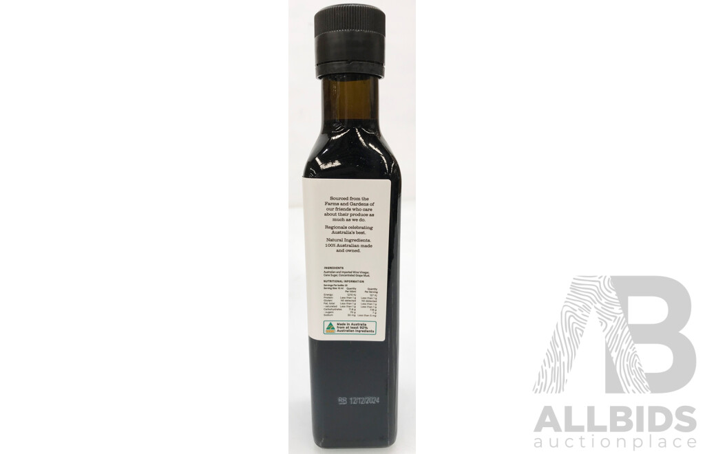 Pialligo Estate Regionals Golden Plains Sticky Balsamic Vinegar (250ml) - Box of 24 - ORP $312.00