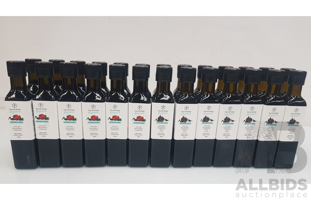 Pialligo Estate Sticky Balsamic and Sticky Balsamic Vinegar with Figs - Lot of 26 -  ORP $340.00