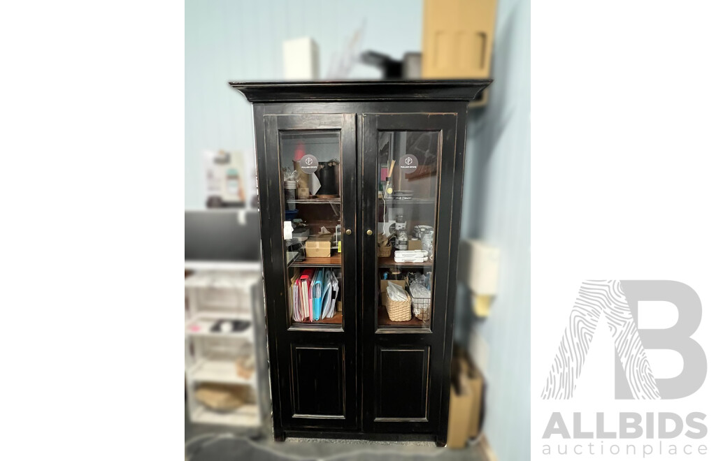 Reproduction Glass Front Painted Display Cabinet