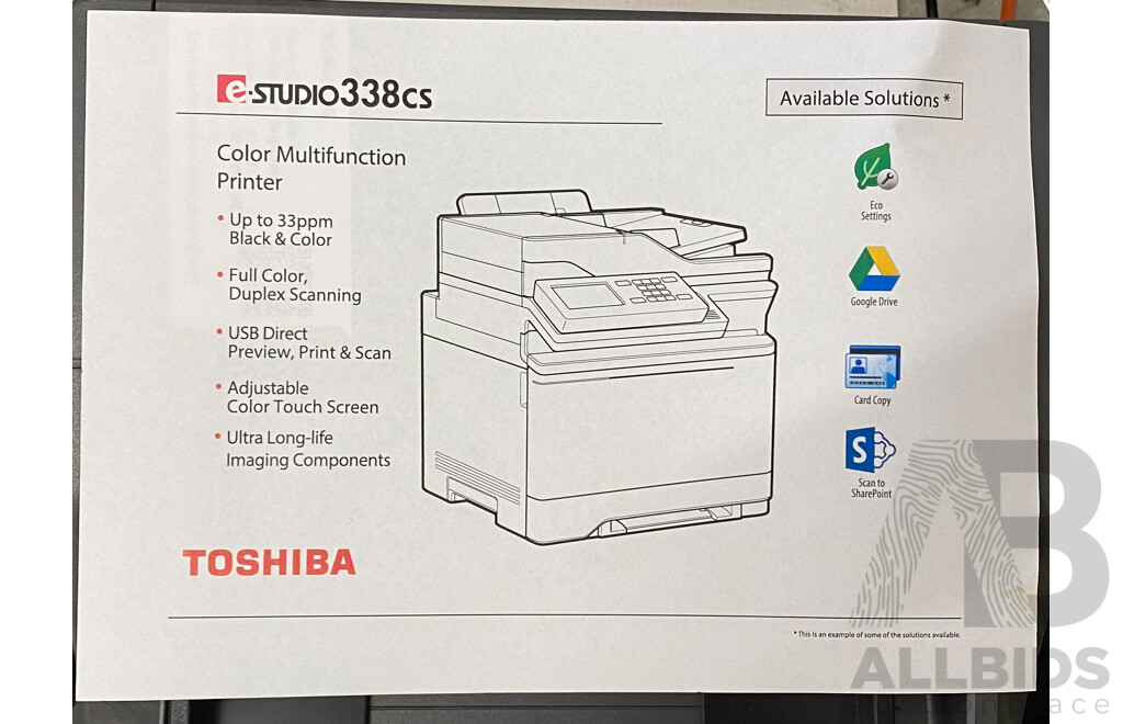 Toshiba (E-STUDIO338CS) Multifunction Colour Laser Printer