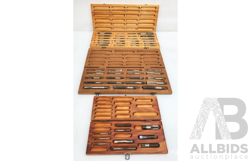 Assorted Collection of Screw Threads in Wooden Cases