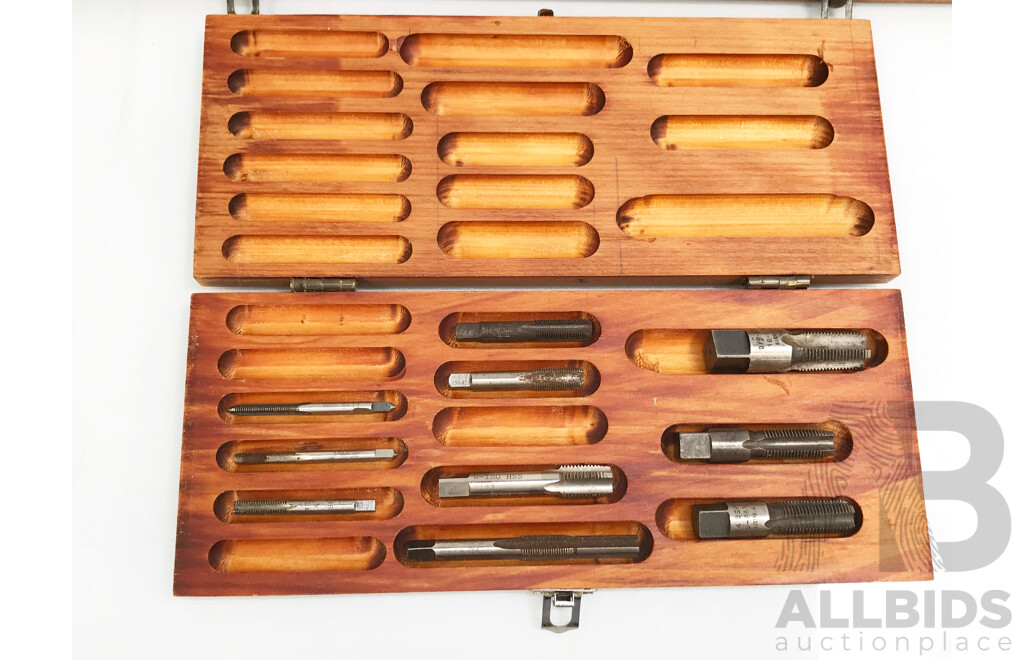 Assorted Collection of Screw Threads in Wooden Cases