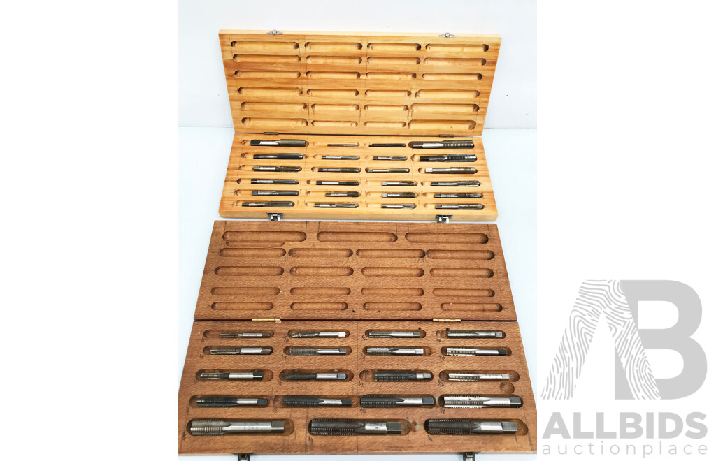 Assorted Collection of Screw Threads in Wooden Cases