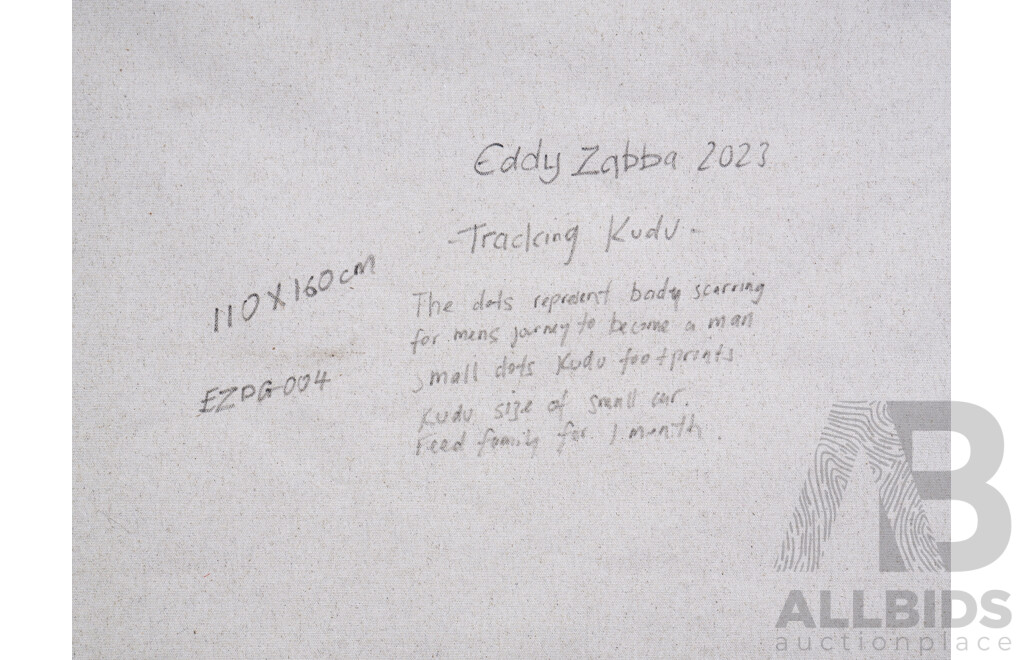 Eddy Zabba (Born 1965, African), Tracking Kudu 2023, Acrylic on Canvas