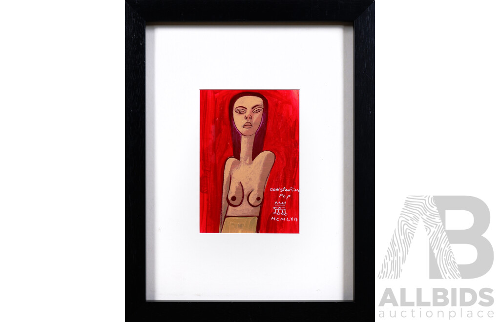 Constantine Popov (1965), Nude, Acrylic on Card