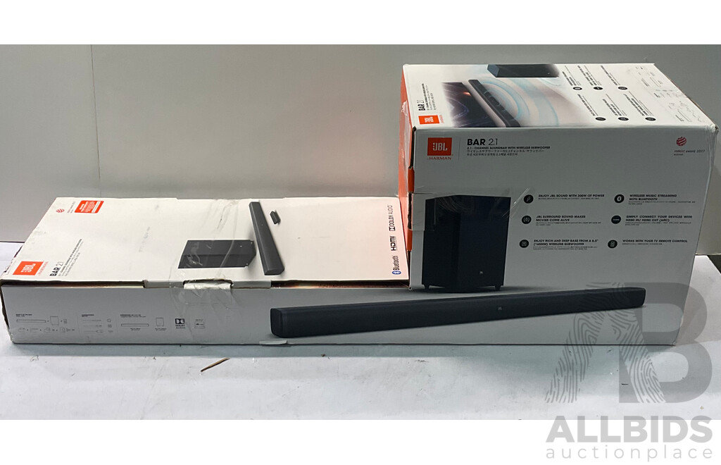 JBL Bar 2.1 Channel Soundbar with Wireless Subwoofer - ORP $384.00