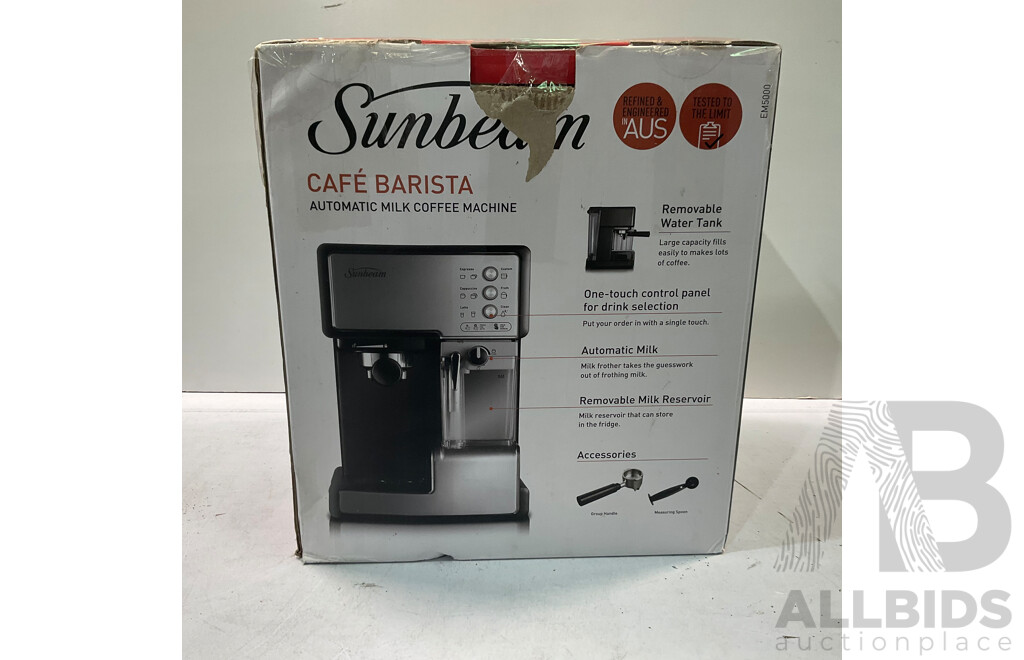 Sunbeam EM5000 Cafe Barista Coffee Machine - ORP $269.00