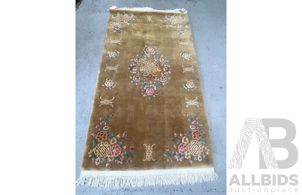 Hand Knotted Chinese Textured Thick Wool Rug with Pastel Colours