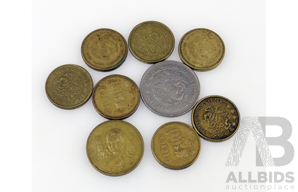 Collection of 1980's Mexican Coins