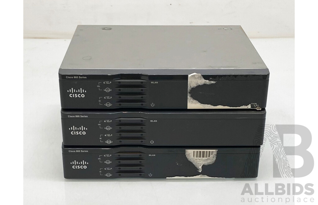 Cisco (CISCO867VAE-K9) 860VAE Series Integrated Services Router - Lot of Three