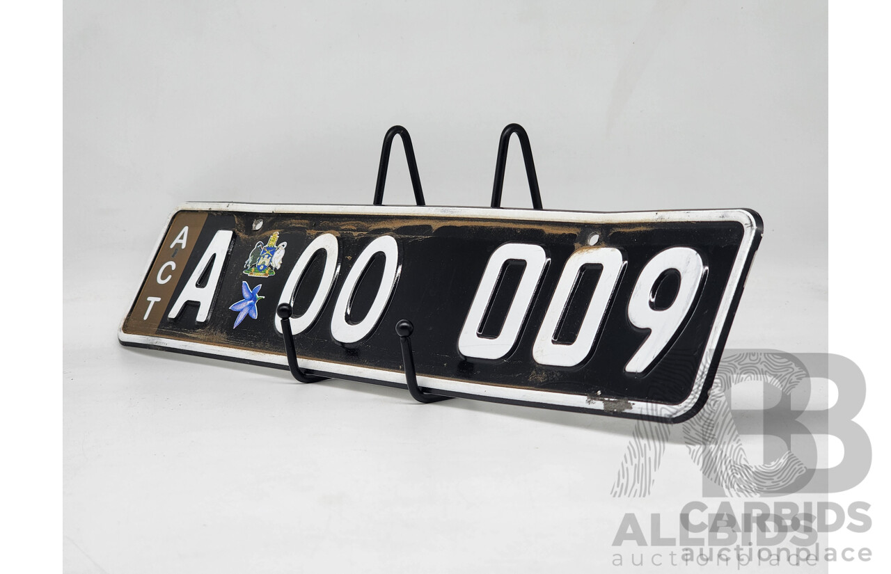 ACT Alpha Numerical European Style Number Plate - AOO 009