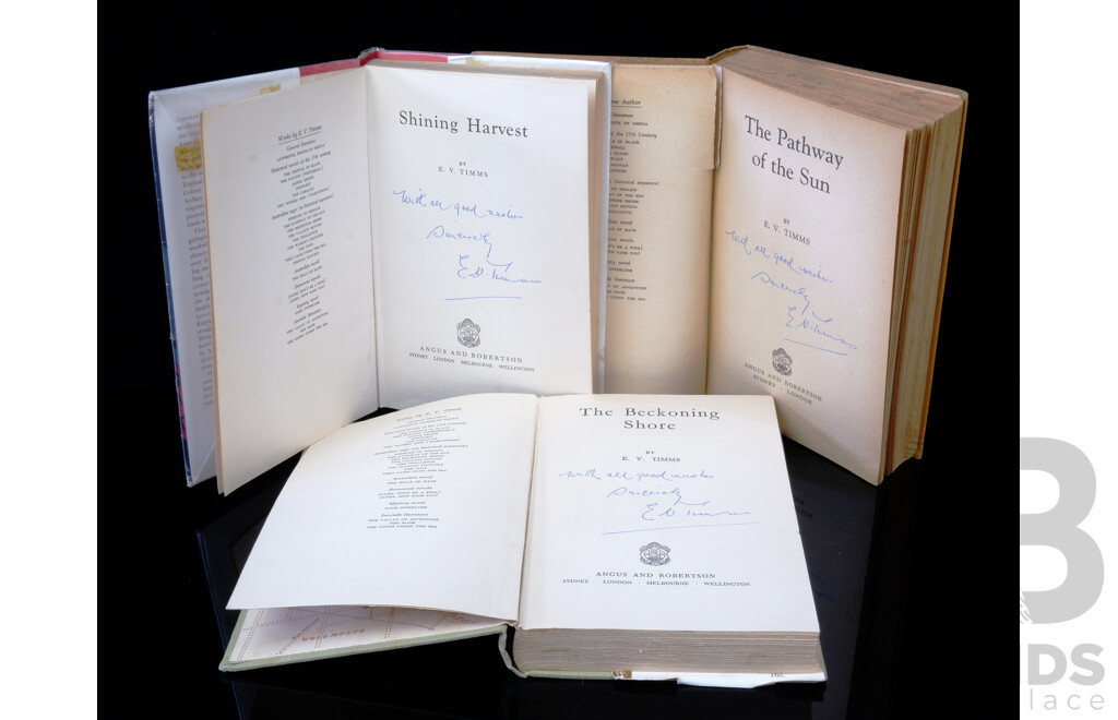 Collection Eight E V Timms Novels, Seven Signed by the Author