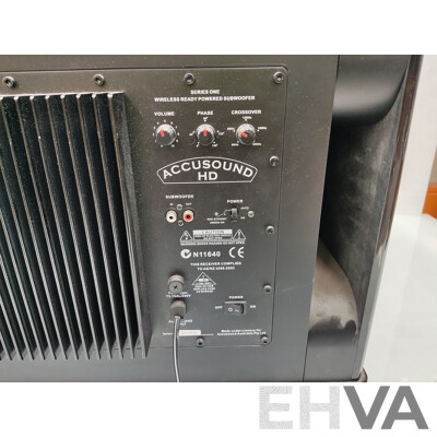 Accusound  (N11640) HD Subwoofer & Denon (AVR-X2400H) Integrated Network AV Reciever W/ Surround Sound Speakers