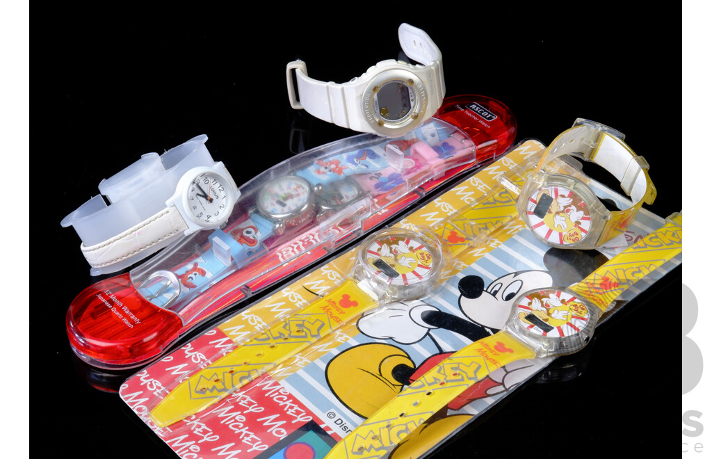 Collection of Children's Watches Including Casio Baby G, Mikey Mouse, Ascot Time Teacher and More (7)