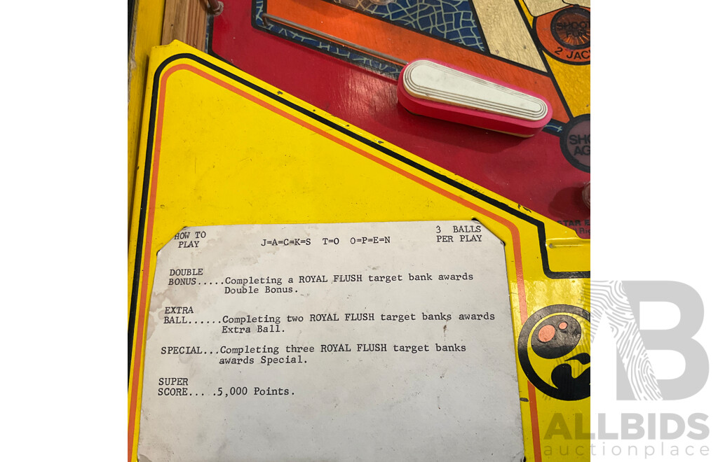 JACKS to OPEN 1984 (Gottlieb) Pinball Machine