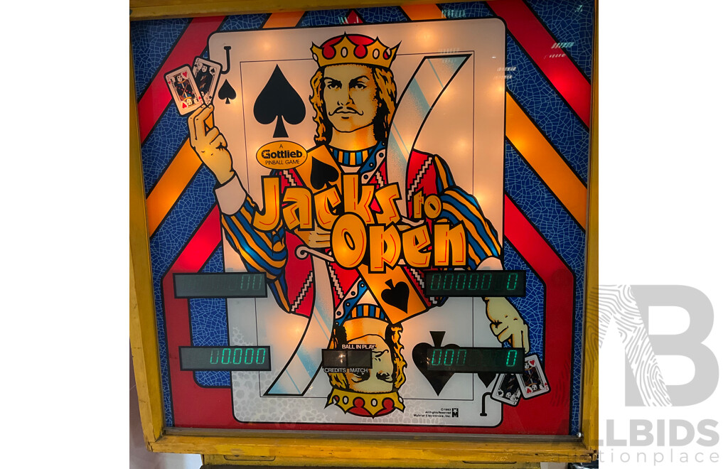 JACKS to OPEN 1984 (Gottlieb) Pinball Machine