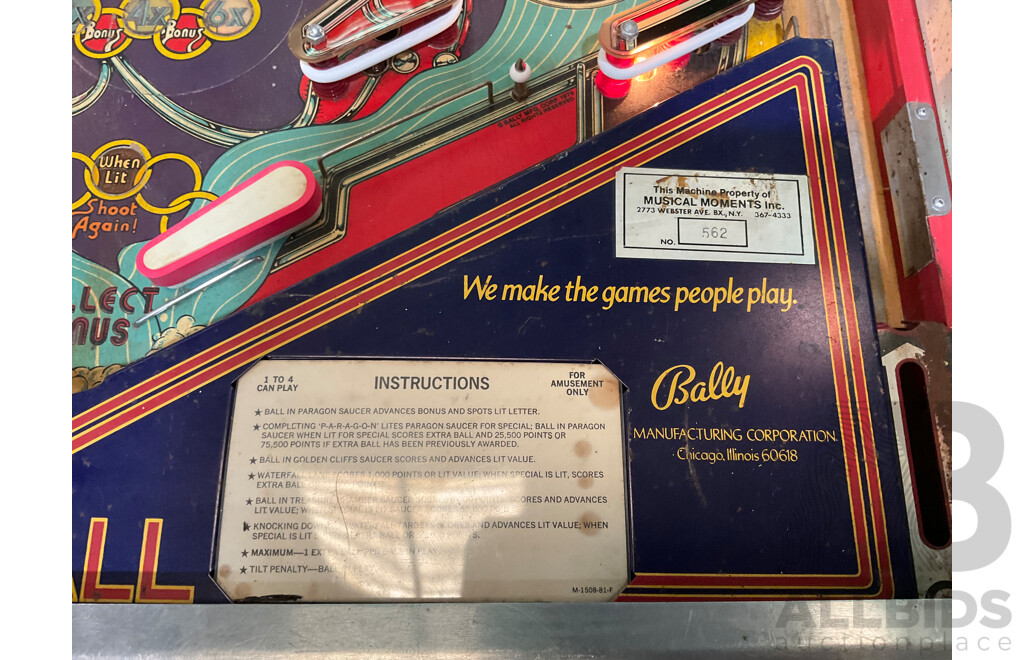 Future Spa 1979 (Bally) Pinball Machine