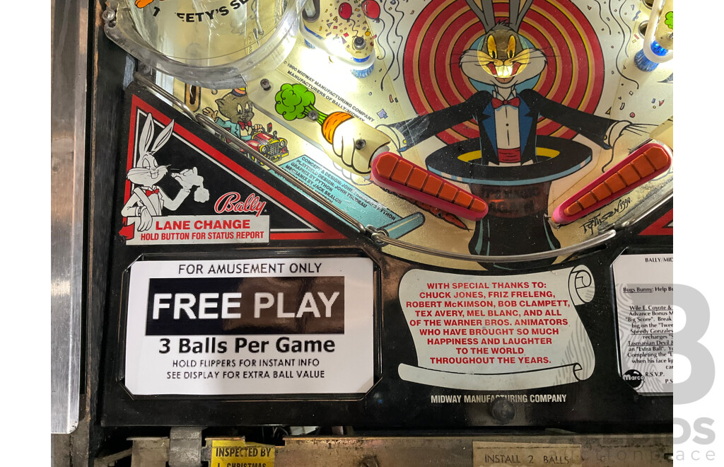 Bugs Bunny's Birthday Ball 1990 (Bally) Pinball Machine