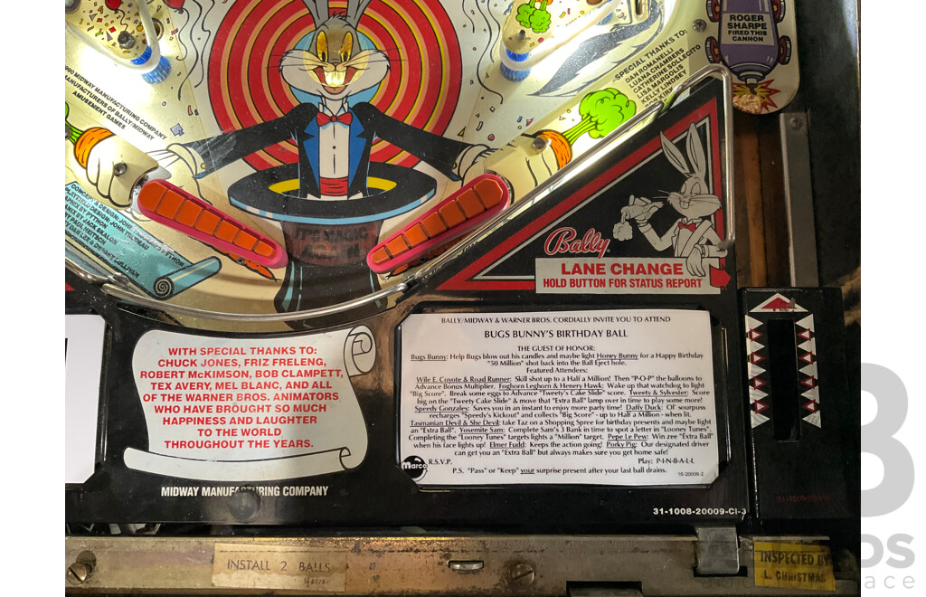 Bugs Bunny's Birthday Ball 1990 (Bally) Pinball Machine