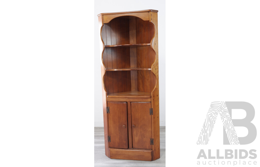 Vintage Cushman Colonial Creations Hardwood Corner Cabinet