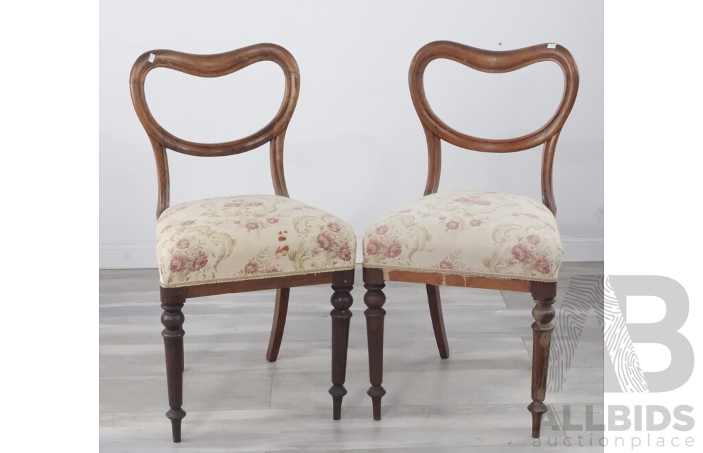 Pair of Antique Balloon Back Dining Chairs
