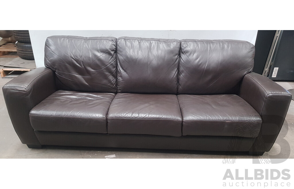 Three Piece Leather Sofa Set