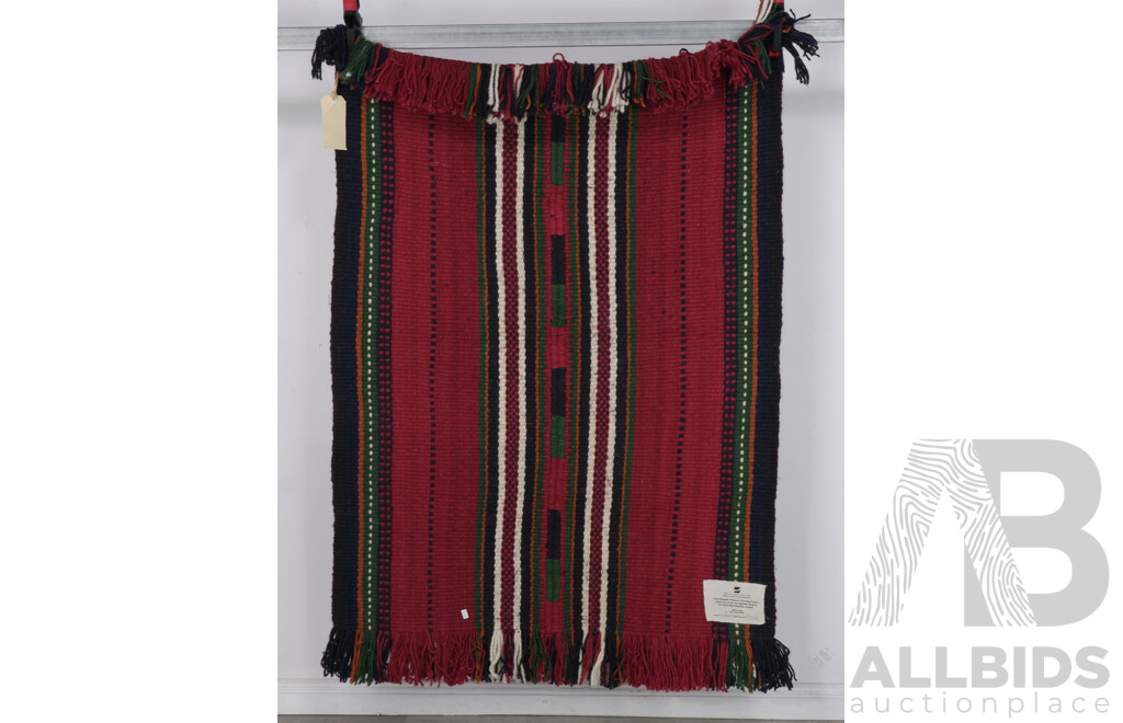 Hand Woven Wool Wall Rug Made by the Bedouin Women of Jabal Bani Hamida as Part of Bani Hamida Womens Weaving Project