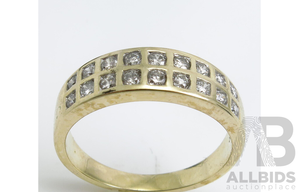 18 stone Diamond Ring. 9ct Gold.