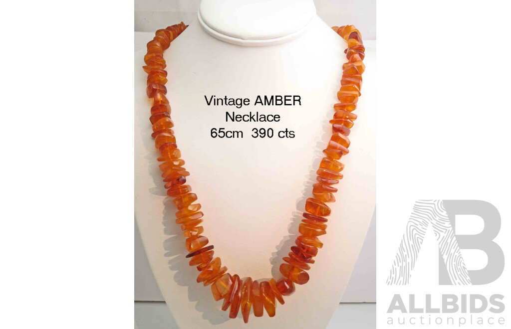 Vintage AMBER Necklace - graduated
