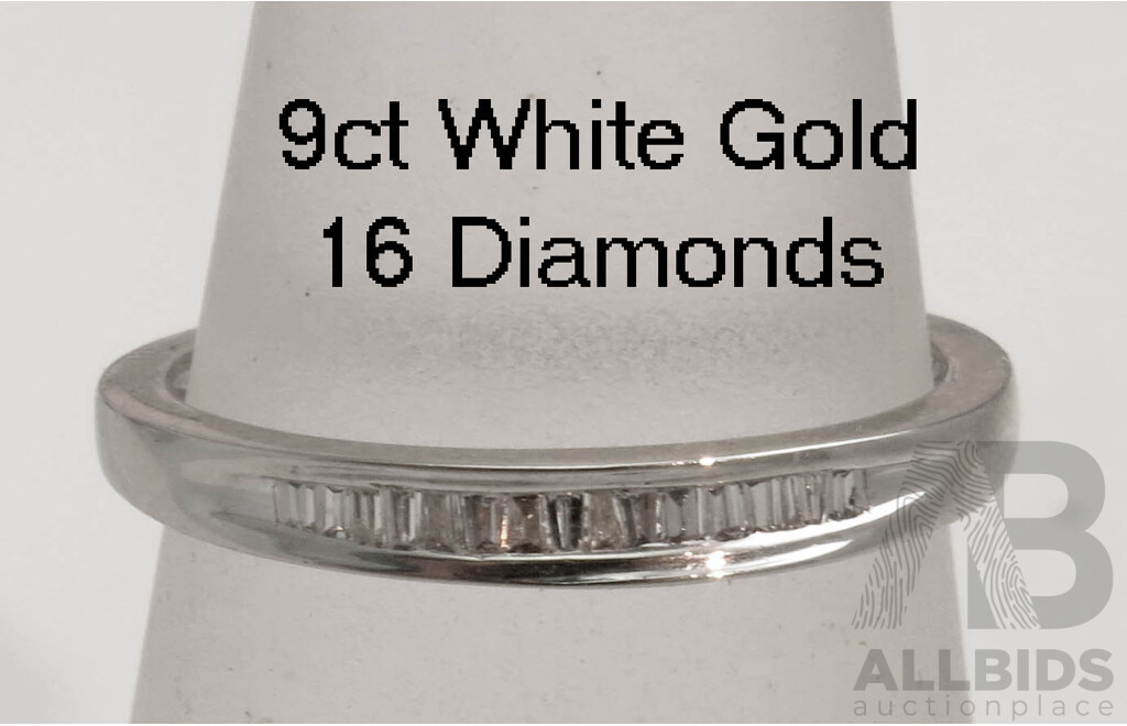 9ct White Gold Diamond Ring