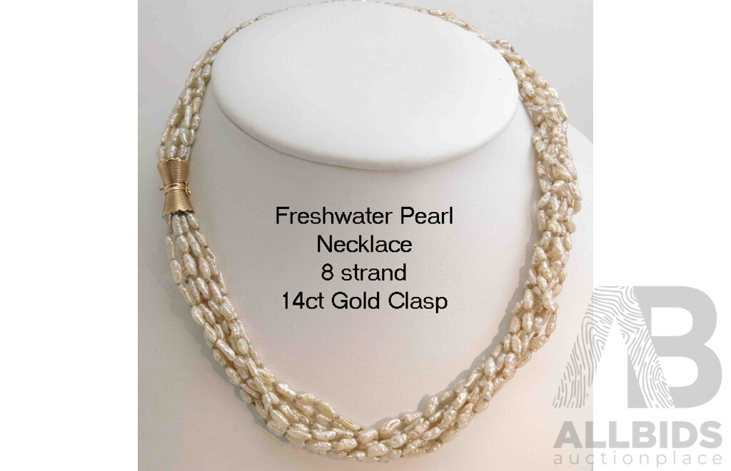 Freshwater Pearl Necklace - 8 strands