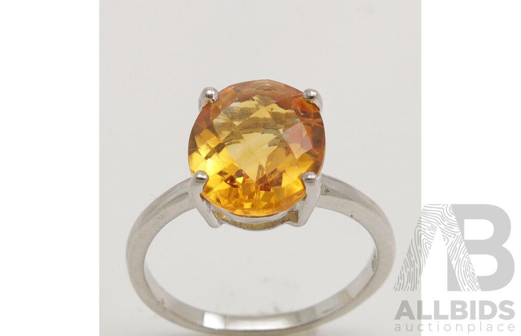 Sterling Silver Ring - Natural Citrine